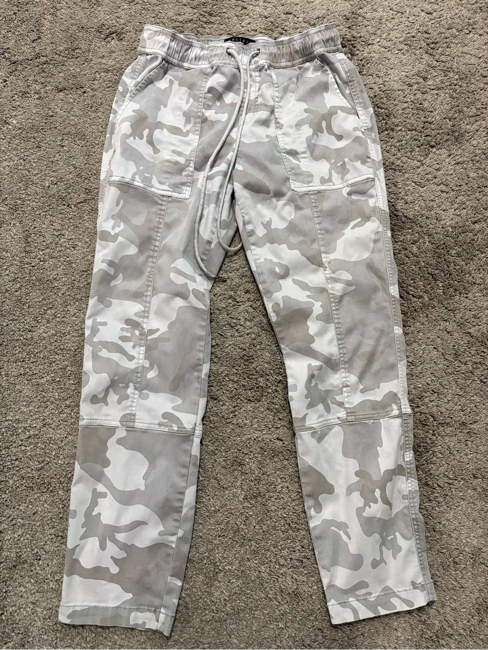 Women’s Sanctuary Camo Drawstring Jogger Pants - Grey/White